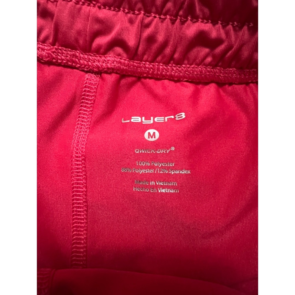 Layer 8 Women Red Quick Dry  Shorts Size M Elastic Waist Drawstring‎ Pockets - Picture 2 of 5